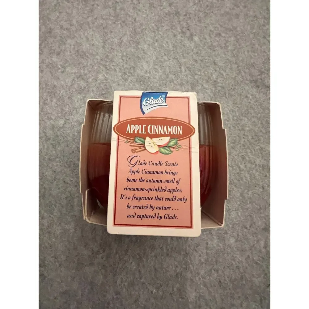 Glade Candle Scents Jar‎ Strawberries & Cream 1996 & Apple Cinnamon 1997 2Pc VTG